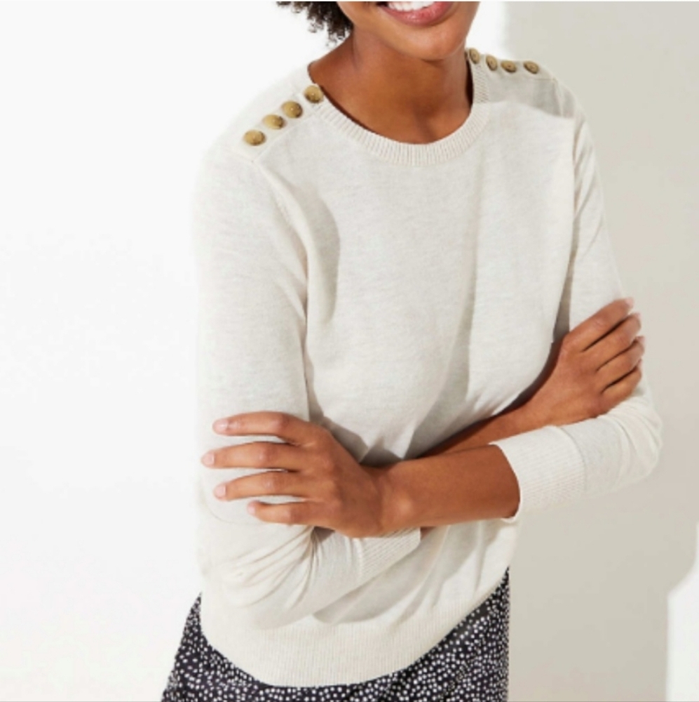 NWT LOFT Shoulder Button Sweater